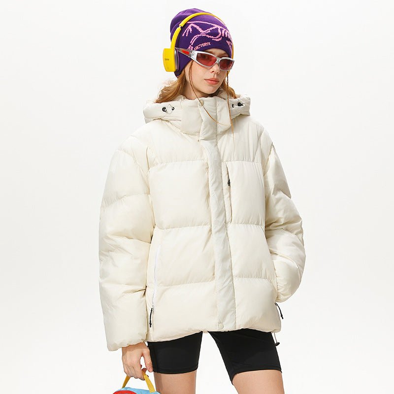 Dopamine Outdoor Three - proof Multi - pocket Hooded Couple Cotton Clothes Coat - L'atelier D'or