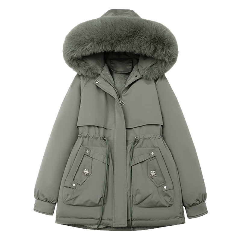 Waist Trimming Short Hooded New Big Fur Collar Coat Women's Clothing - L'atelier D'or