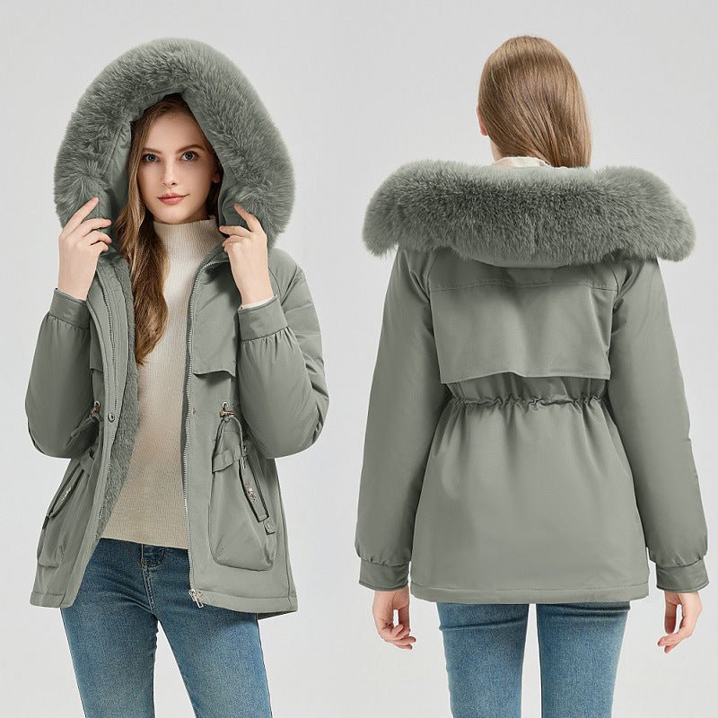 Waist Trimming Short Hooded New Big Fur Collar Coat Women's Clothing - L'atelier D'or